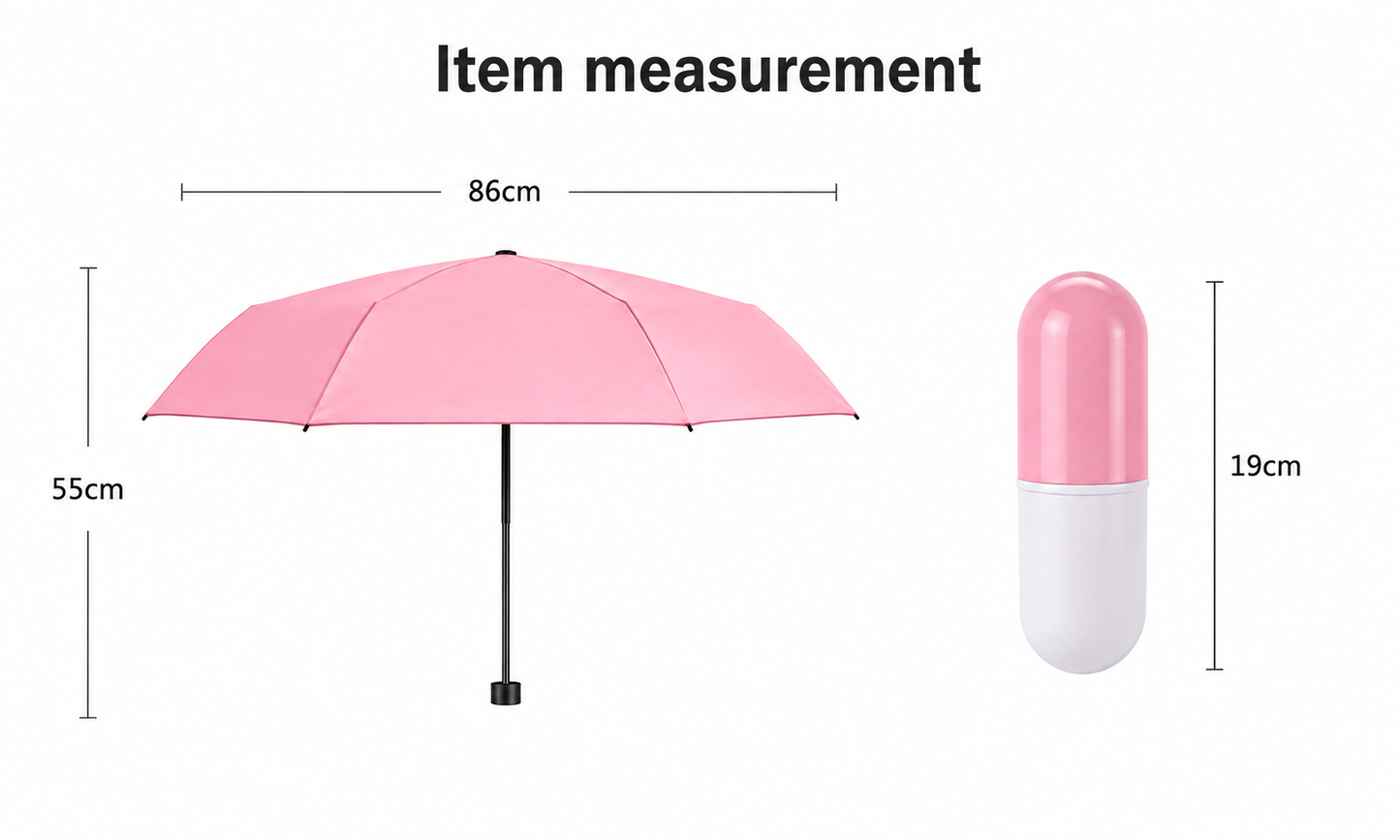 Mini Capsule Umbrella | Lightweight, Anti-UV, Windproof & Waterproof | Travel-Friendly Compact Design