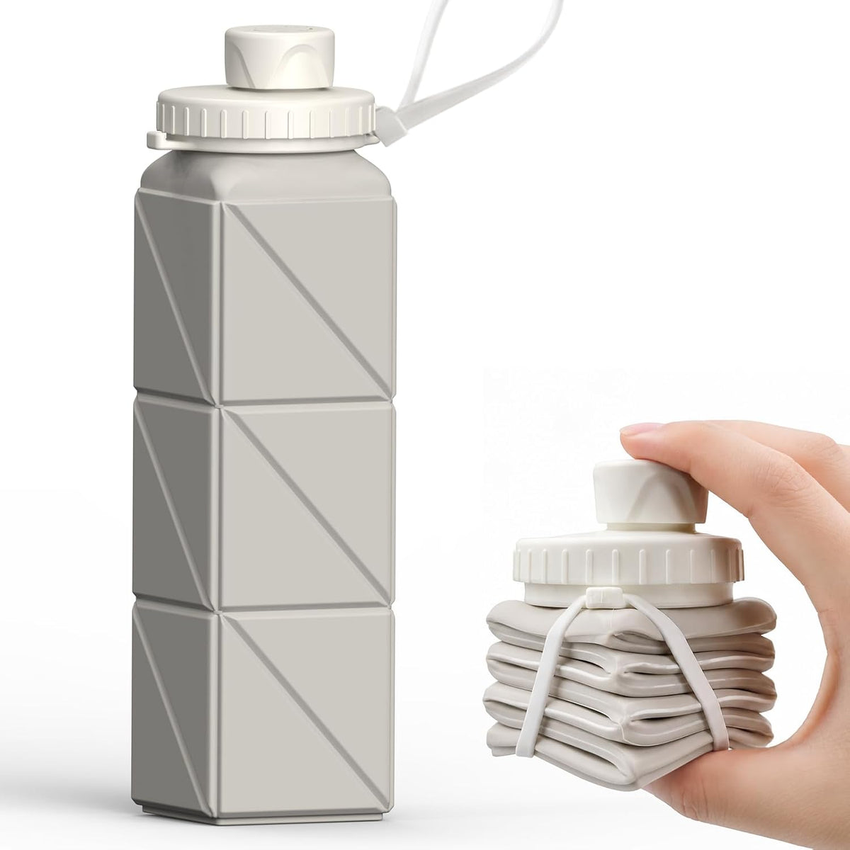 Water Bottle™ | Collapsible Water Bottle (600ml) | Leakproof Valve BPA Free Silicone Foldable Water Bottle