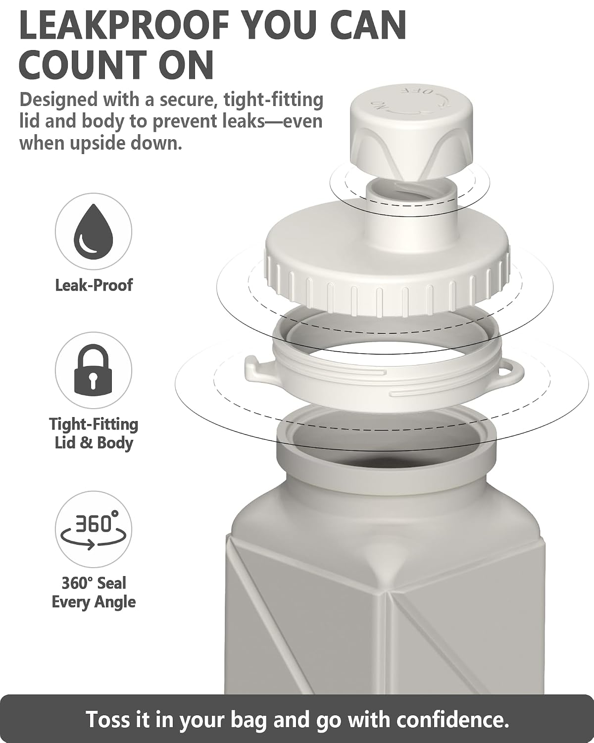 Water Bottle™ | Collapsible Water Bottle (600ml) | Leakproof Valve BPA Free Silicone Foldable Water Bottle