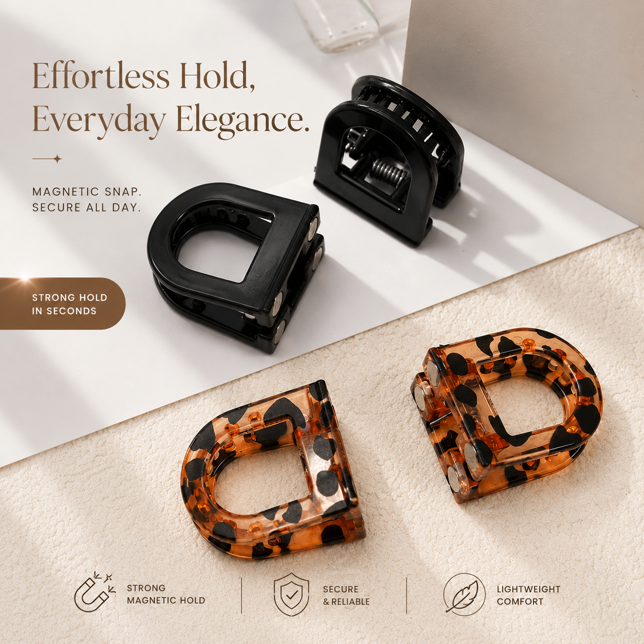 ShopyBloom™ | Magnetic Hair Clips for Women (Pack of 2)