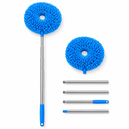 Extendable Fan Mop Cleaning Kit™ | Telescopic Extendable Rod | Microfiber Feather Duster (Blue)