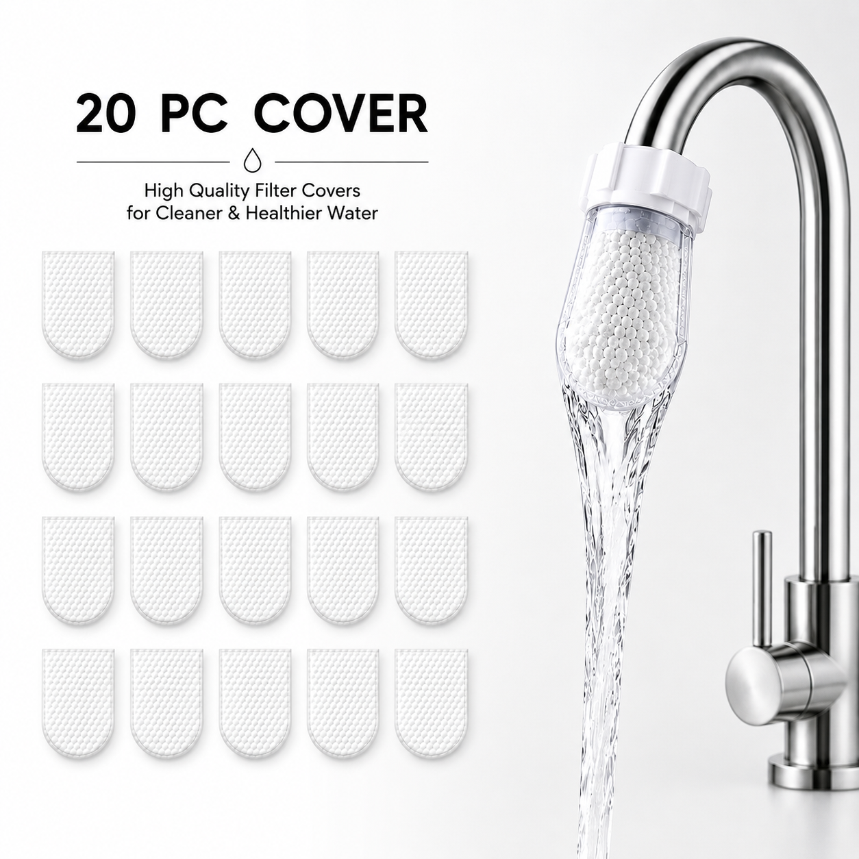 Tap Water Filter | Sink Faucet Filter Pads | Reusable Water Filter Pads (Pack of 20)