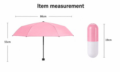 Mini Capsule Umbrella | Lightweight, Anti-UV, Windproof & Waterproof | Travel-Friendly Compact Design