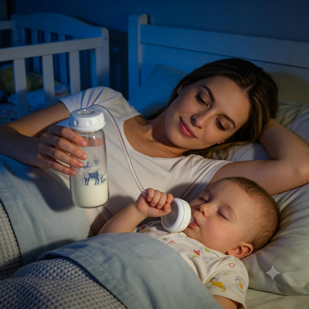 Baby Feeding Bottle with Weighted Straw 150ml | BPA Free & Anti-Colic Straw | Hands-Free Bottle